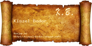 Kiszel Bodor névjegykártya